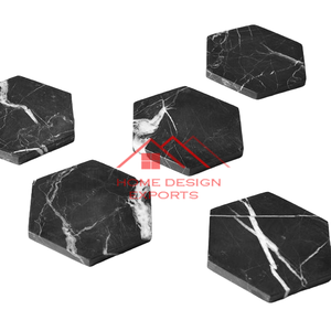Sous-verres en marbre noir, accessoires de décoration de table très vendus pour la maison, les hôtels, les restaurants, utilisation décorative - Product Image 1