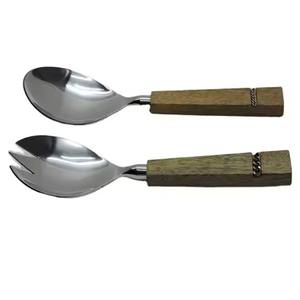 Couverts de cuisine au design moderne avec manche en bois Outils pour salade Ustensiles de table Cuisine - Product Image 4
