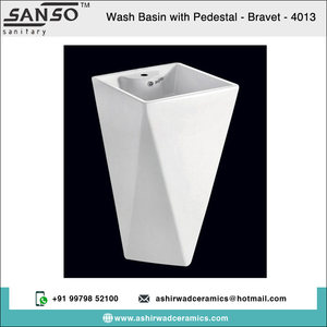 อ่างล้างหน้าเซรามิกสีขาว100% อ่างล้างจานแบบมีช่องเดียวความจุ20L สุขภัณฑ์ใช้ภายในบ้านจำนวนมากแบบอินเดียโลโก้ที่กำหนดเอง - Product Image 2