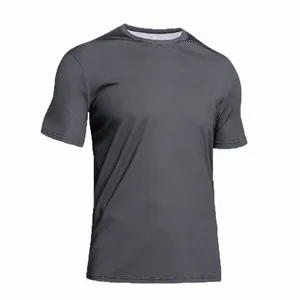 T-shirts musclés pour hommes Impression personnalisée de LOGO T-shirt de course à pied sport pour hommes Fitness Gym Fitted Short Sleeve Performance