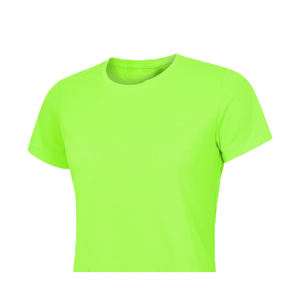 T-shirt personnalisé pour femme, col rond, manches courtes, couleur unie, respirant, en tissu molletonné en coton biologique écologique - Product Image 4