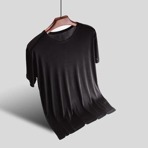 Camiseta de Hombre de Poliéster/Algodón, Cuello Redondo, Manga Corta, Verano, Casual, Suave, Transpirable, Antiarrugas, Holgada - Product Image 3