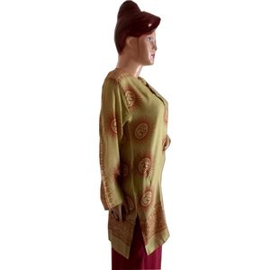 Tela de algodón 100% Om Kurta de alta calidad, precios al por mayor, ropa Lisa personalizada, estilo de artículo antitécnico - Product Image 5