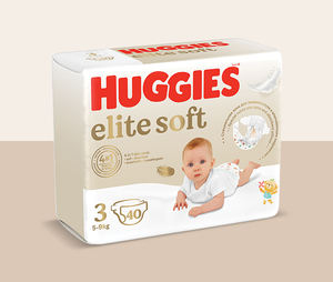 Couches pour bébé avec absorption supplémentaire, garde bébé Huggies Elite doux, sec et confortable toute la journée - Product Image 1