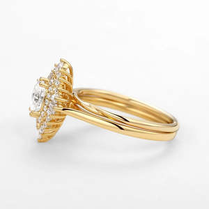แหวนแต่งงานเงินแท้ 925 สไตล์วินเทจ ประดับเพชรโมอิสซาไนต์ทรงรี - Product Image 6
