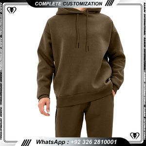 Survêtement en coton personnalisé de haute qualité ensemble de sweat à capuche et de jogging pour hommes ensemble de pantalons de survêtement surdimensionnés pour hommes - Product Image 3