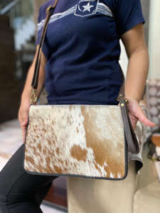 กระเป๋าสะพายข้างหนังเทียมสไตล์ตะวันตกใหม่กระเป๋าสะพายข้างหนังขนสัตว์แฟชั่นคุณภาพสูงงานแฮนด์เมดหนังแท้ - Product Image 3