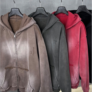 Sudadera de Alta Calidad para Hombre, con Cierre, Estilo Urbano, Logotipo Personalizado, Duradera, de Moda, con Efecto Desgastado por el Sol - Product Image 5