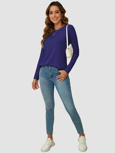 T-shirts pour femmes T-shirt d'été à manches longues Design de haute qualité Vêtements décontractés T-shirt col rond Vente en gros Personnalisé Respirant - Product Image 4