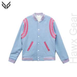 Logo personnalisé Qualité supérieure Veste de mode d'hiver à manches longues Toile Style de rue Manteau Letterman - Product Image 1