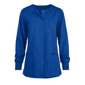 Veste de travail médicale dynamique pour femmes, tissu extensible doux et confortable, uniforme d'infirmière léger, fermeture éclair intégrale, poche avant - Product Image 6