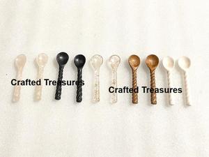 Multicolour Resin & Woods <b>Tea</b> Spoon Desserts Serving Spoon For Breakfast <b>Sugar</b> Mini Salt Spoon Tableware Kitchenware Long handle - Product Image 3