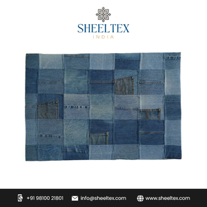Indian Supplier's Large <b>Denim</b> Patch Non-Slip Carpet for Bathroom Living Room Kitchen and Door Wool and Cotton <b>Material</b> - Product Image 2