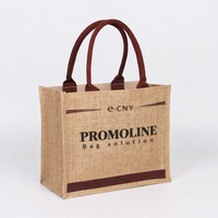 Sac Fourre-Tout en Jute Personnalisable avec Logo, Réutilisable, Écologique, avec Poignée en Coton, Idéal pour les Achats Quotidiens