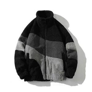 Couleur contrastée OEM Vêtements pour hommes de qualité supérieure sur mesure Vestes Sherpa Fleece Winter Breathable Stand Collar Vestes pour hommes - Product Image 3