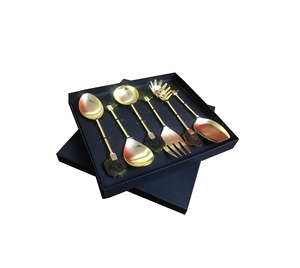 Juego de cubiertos de cuchara y tenedor de acero inoxidable para tamaño personalizado precio barato con mango de resina hecho a mano para gran oferta - Product Image 2