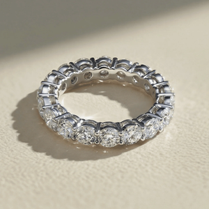 Anillo de Diamantes Cultivados en Laboratorio con Certificación IGI, Corte Brillante Redondo, Banda Completa de Eternidad, Oro Blanco de 18K, Anillo de Aniversario de Bodas para Mujer - Product Image 2