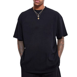 Camiseta recortada Vintage de alta calidad con hombros caídos para hombres, Camiseta con estampado de algodón 100% personalizado de gran tamaño Boxy Fit, peso ligero - Product Image 3