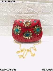 Designer Multi-Color Stylish Metal Mosaic <b>Clutches</b> for Ladies Handcrafted Evening <b>Wedding</b> Party Purse Bags Craftstages - Product Image 3