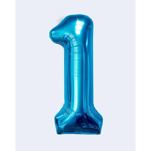 Palloncini Numero Party Love Blu N1 100cm Confezione da 12 Pezzi - Product Image 1