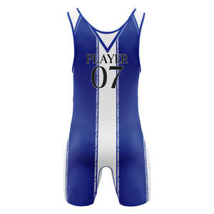 Wear 4 Games Custom Men's Team Wrestling Singlet Tights with Adjustable <b>Strap</b> Pull On & <b>Velcro</b> Closure Custom Team Name Logo - Product Image 5