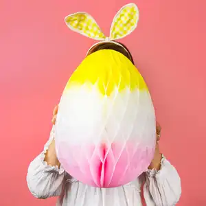 40cm Hanging Honeycomb Ombre Easter Egg Children Spring Easter Decorations Easter Bunny Rabbit Party