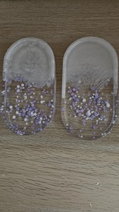 Plateau en résine violet et gris de designer Plateau de service de qualité supérieure fait à la main Idéal pour la décoration de table basse et les cadeaux - Product Image 2