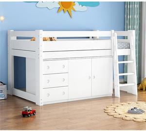 Mobili per Camera da Letto Letto <span class=keywords><strong>a</strong></span> Castello Matrimoniale in Legno Massello con Ampio Spazio e Comodo Letto <span class=keywords><strong>a</strong></span> <span class=keywords><strong>Soppalco</strong></span> con Scale - Product Image 4