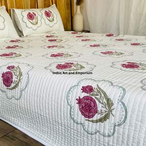 Couvre-lits en coton imprimés à la main en gros, couvre-lits matelassés en coton - Product Image 6