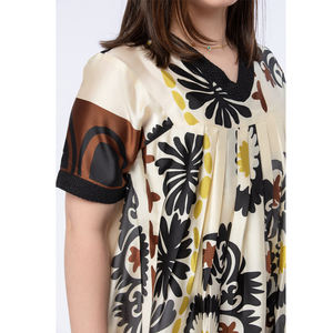 Ropa de niña superventas de moda OEM ODM escote en V manga corta vestido de niña estampado en fabricación al por mayor - Product Image 2