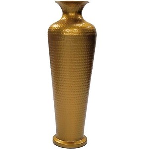 Florero de aluminio fundido de Metal con forma de cilindro, jarrones con acabado dorado brillante de diseño moderno para la decoración de la boda de la oficina en el hogar - Product Image 5