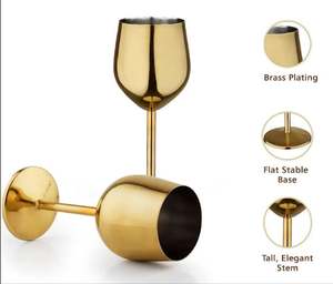Martini de acero inoxidable al por mayor y para copas de champán, copas de vino tinto chapadas en oro, cóctel, cóctel, copa para beber - Product Image 2