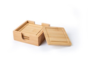 Posavasos cuadrados de madera gratis de gran oferta con estuche para el hogar, restaurante, oficina, a bajo precio - Product Image 6