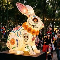 Decoración Interactiva de Faroles para Parques de Atracciones, para el Día de Muertos en México, Uso Interior/Exterior, Espectáculo de Luces para Parques Temáticos
