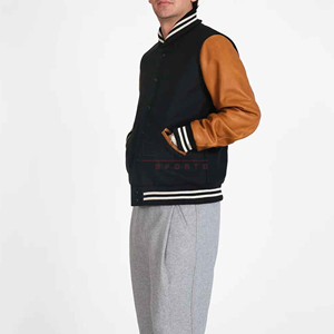 High Quality OEM Mens Jackets High Quality Custom Fabric Custom Made Street Wear Warm Bomber Letterman <b>Baseball</b> Jacket for Men - Product Image 5