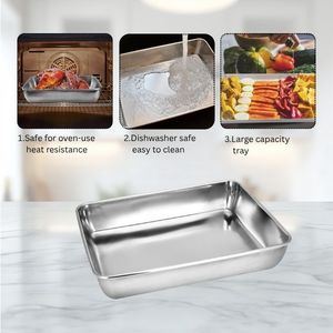 Fournisseur en gros Plat de cuisson alimentaire en métal Plateaux de cuisson en acier inoxydable Plat à four Feuille plate Ustensiles de cuisson Outils de cuisson réfrigérants - Product Image 5