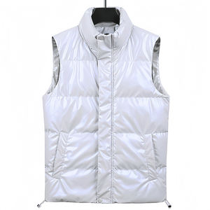 Veste sans manches à capuche décontractée respirante et écologique pour hommes, fermeture éclair, épaisse, chaude, personnalisée, veste gonflée en forme de poisson à bulles - Product Image 2