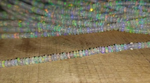 Hilo de cuentas de ópalo de fuego etíope natural de 16 pulgadas, hilo de Rondelle suave con cuentas de piedra llamativas, regalo de Navidad - Product Image 3