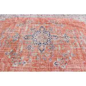 Alfombra Vintage de 8.5x12.7 pies, Alfombra Turca Extra Grande, Alfombra de Lana Ikat Roja y Azul - Product Image 5