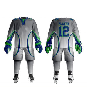 Uniformes de Hockey sobre Hielo Personalizados OEM, Transpirables, Ecológicos, 100% Poliéster Puro, Conjunto Completo para Servicio Profesional OEM - Product Image 1