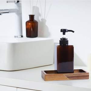 Bandeja de tocador de baño de madera, soporte y dispensador de jabón de granja, elevador de madera para botellas de fregadero de cocina, velas de plantas, joyería - Product Image 5