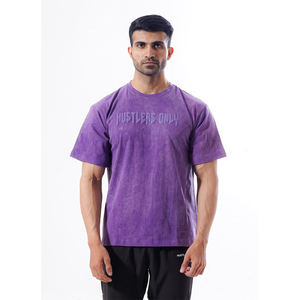 Haute Performance Gym 100% coton t-shirt Stock hommes à manches courtes Compression entraînement séchage rapide Polyester Spandex élasthanne Fit - Product Image 1