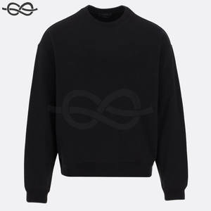 Camiseta negra de manga larga, sudadera gráfica, diseño de fábrica OEM, 100% de algodón, venta al por mayor, cuello redondo, personalizado, Unisex, de gran tamaño - Product Image 5