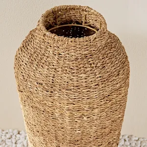 Vase de sol en herbe de mer durable, minimalisme, vase de maison en herbe de mer naturelle, provenant de l'usine du Vietnam - Product Image 2