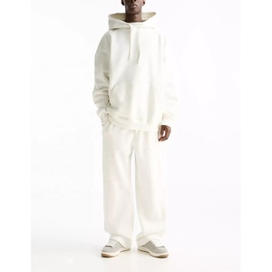 2025 Venta caliente invierno con capucha de gran tamaño de lana sólido pulóveres sudaderas con capucha pantalones conjuntos deportivos chándal al por mayor - Product Image 4