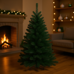 Sapin de Noël en PVC vert ANTELAO H120 D78 cm pour décorations de Noël Amicasa - Product Image 3