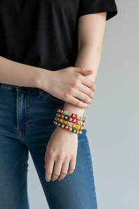 Handcrafted Multi Color Pearl Kada <b>Set</b> Trendy Gold Plated Premium Quality Women's Wedding <b>Bangles</b> Wholesale - Product Image 2