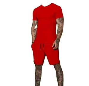 Camiseta deportiva de verano para hombre, personalizada al por mayor, transpirable, de algodón y poliéster, manga corta, corte ajustado, con doble bordado. - Product Image 1