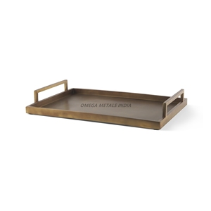 Juego de bandejas decorativas de bronce artístico para servir con formas orgánicas y diseño único perfecto para exhibir frutas y bocadillos - Product Image 4