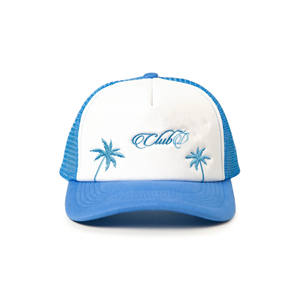 High Quality Foam Trucker <b>Hat</b> for Unisex Blue and <b>White</b> Color Adjustable Mesh Back Caps From Vietnam Supplier - Product Image 1
